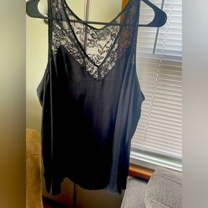Black Lacey silky tank